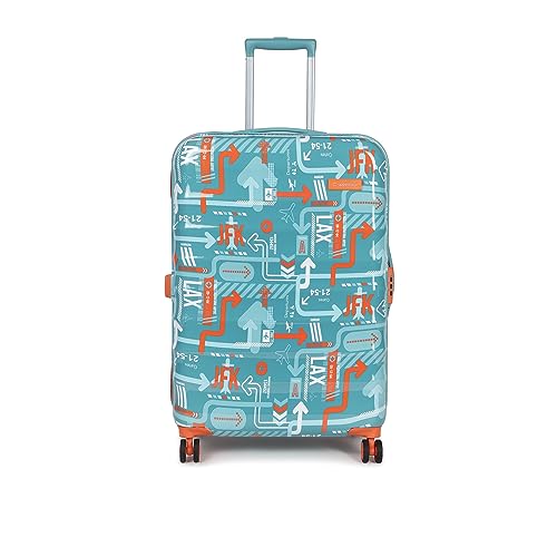 uppercase Jfk Plus (Large) 56Cms, Sustainable Check-In Trolley Bag, Hardsided Printed Luggage, Combination Lock, 8 Wheel Suitcase For Men & Women, 2000 Days Warranty (Teal Blue, Polyester, Spinner) - Image 4