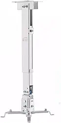 Suporte Articulado para Projetor Teto e Parede Universal – Ajustável, Giratório 360°, Altura Regulável, Capacidade 15kg, Estrutura Robusta em Aço Carbono, Premium (Branco)