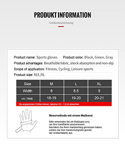 Foto von buschatzz Sport - Fahrradhandschuhe - Trainingshandschuhe Fitness Handschuhe - für Krafttraining, Bodybuilding, Kraftsport & Crossfit Training - mit Gel Polsterung