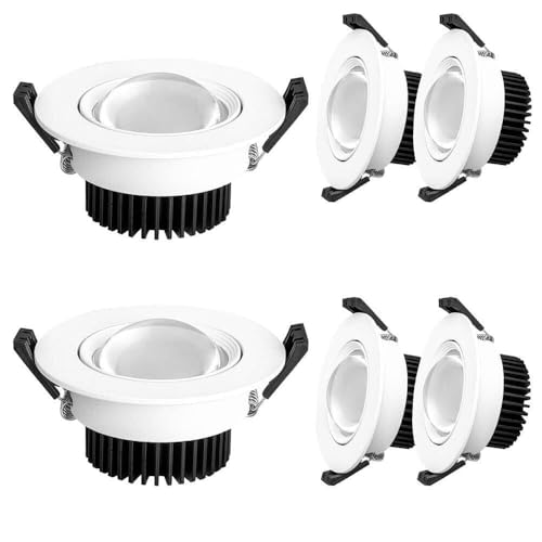 3�C���` LED ���ߍ��ݎ��V��_�E�����C�g�L�b�g 7W�A10W�A12W �z���C�g �A���~�� ���g���t�B�b�g ���ߍ��ݎ��V�䃉�C�g 6�p�b�N �q���X�|�b�g���C�g CRI90�ALED�ʃ��C�g �Z����C�p�A7W-4000,10w-White light