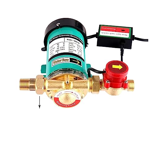 JVDDI Warmwasser-Druckerhöhungspumpe, Stummschaltung der Leitungswasserleitung mit automatischem Durchflussschalter, Umwälz-/Umwälzpumpe for die Dusche(15GR-10-0.75inch)