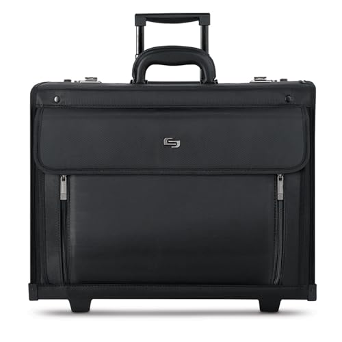 Solo Classic Collection 16 Inch Laptop Rolling Catalog Case, Black (PV78-4)
