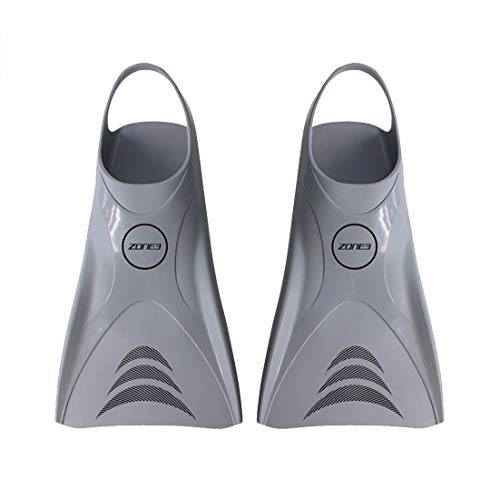 Zone3 Silicone V-Flex Ergo Swim Training Training Fins (Silver, X-Small)