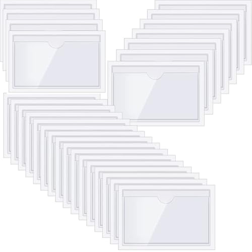 36 porte-étiquettes autocollants par paquet, 6 x 10 cm, fenêtre d'étiquetage, porte-cartes de...