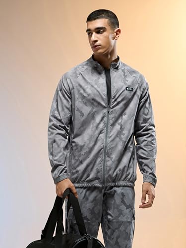 Image of TECHNOSPORT Men's Slim Fit Printed Regular Jacket With TS Flexi, SPF50+, Quick Dry for Regular Use