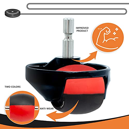 Rood voorwiel voor Roomba Series 500 600 700 800 900 e5 i7, vervanging voor stofzuigerrobot, compatibel reserveonderdeel… - Afbeelding 3