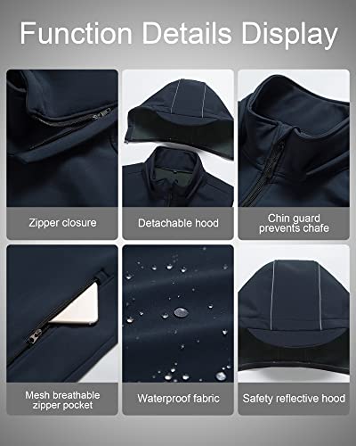 Image of CREATMO US Men's Casual Lightweight Warm Thin Outerwear Vest Windbreaker Sleeveless Jacket With Removable Hood