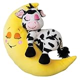 Happy Nappers Lullabrites Moon Pet - Cow - Lights & Sounds Plush, Sleeping Animal, Plays 3 Lullabies, Color Changing, Day & Night Soothing Toy, Kids
