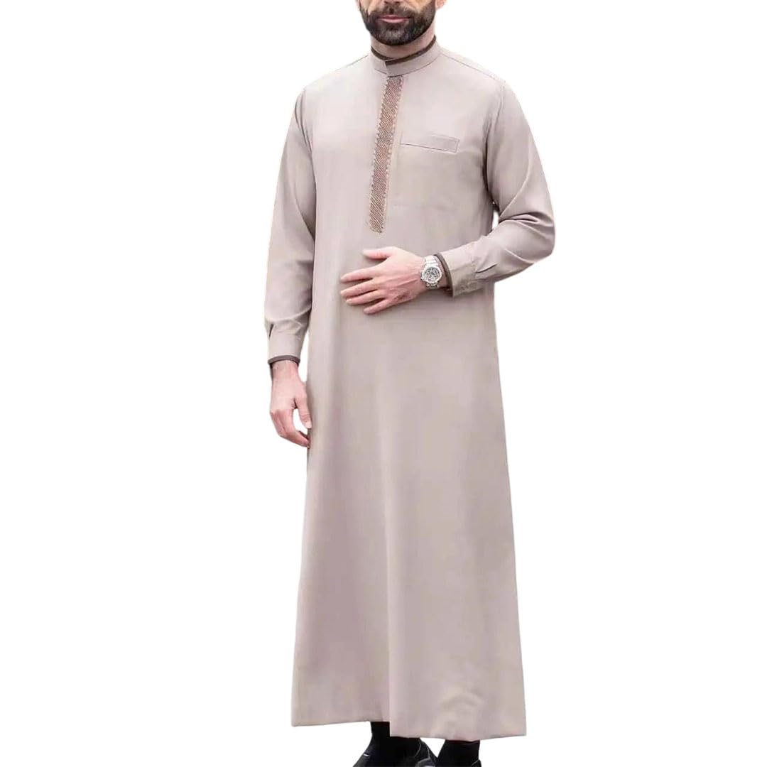 Bata tradicional árabe bordada para hombre solución en ropa cómoda formal 6