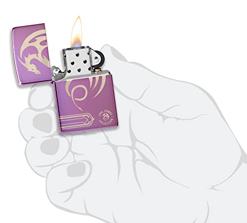 Image of Zippo Anne Stokes Laser 360 High Polish Purple Pocket Lighter