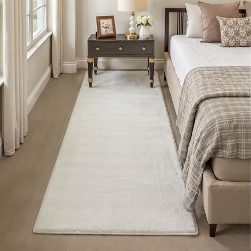 PureCozy Alfombra Pasillo 60x180cm Beige Alfombras Moderno Pelo Sintético Suave Carpete Larga Tapete Habitacion Dormitorio Recibidor Oficina Pie Cama Decoración Carpet Rug