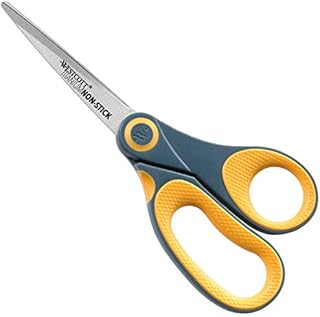 Westcott Straight Titanium Bonded Non-Stick Scissor E-33670 00,Yellow,7-Inch