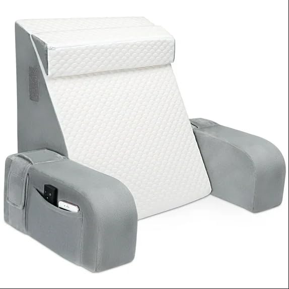 INFANZIA Coussin de Lecture Ergonomique - Coussin Support Dorsale avec Oreiller Cervical et Accoudoirs Amovibles, Oreiller de Dos pour Adulte pour se...