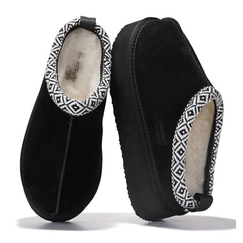 Project Cloud 100% Genuine Leather Platform Slippers for Women – Soft Memory Foam Womens Slippers & Supportive Clogs for Women 2026 – Cozy, Stylish Everyday Footwear (Sayre, BLK, 5.5) by Project Cloud - Used condition - US$38.00