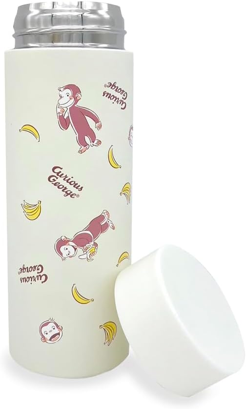 Amazon おさるのジョージ 水筒 350ml ステンレスボトル 小容量 真空断熱 ポケットマグ ケータイマグ (アイボリー) And Suns 水筒・マグボトル 通販
