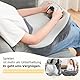 RUMMY Memory-Schaum Lesekissen mit Seitentaschen - Ergonomische Sitzauflage für Homeoffice, Schreiben & Entspannung in Bett/Couch - Abnehmbarer waschbarer Bezug (Grau)