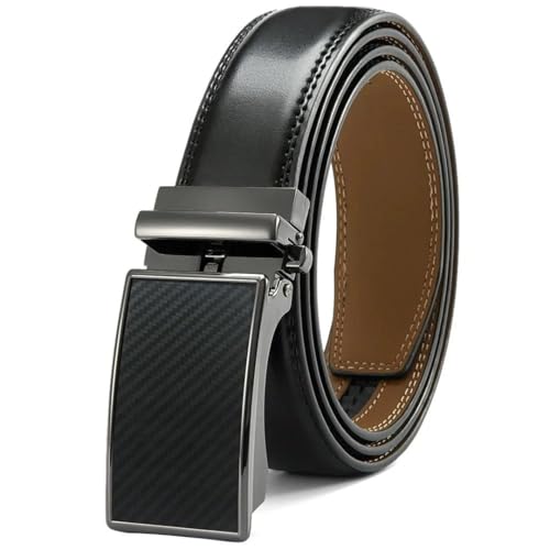 Men's Adjustable Ratchet Strap, Automatic Winding, Casual Genuine Leather Belt Flzdqsft-95Bu 125cm2