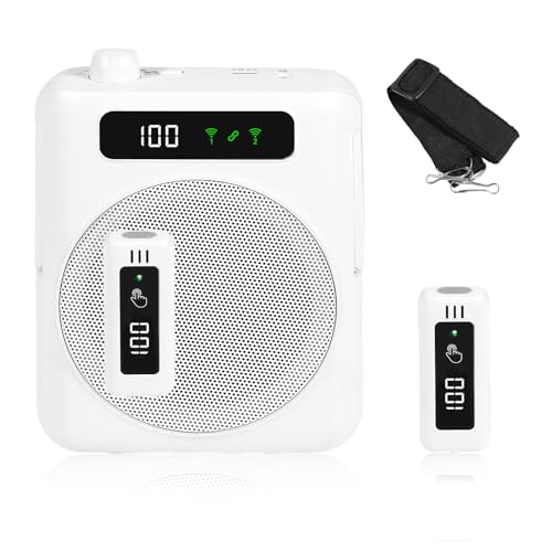 Kozyone Voice Amplifier Wireless Microphone for Teachers, Bluetooth Portable Voice Amplifier with Magnetic Lavalier, 2 Mics for Classroom, Speeches, Yoga, Outdoor