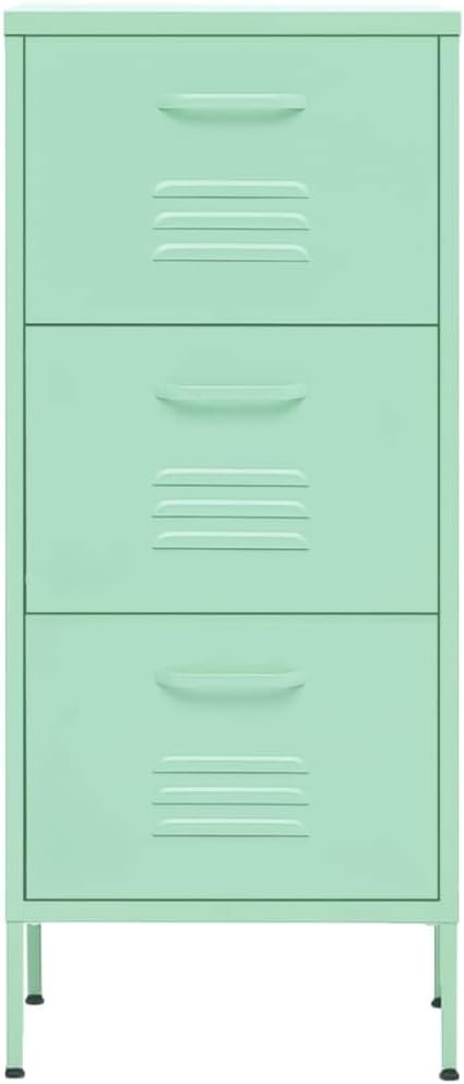 Mint Steel Storage Cabinet Medium Rectangular with Matte Finish, Indoor Office and Home Storage Locker, Smooth Sliding Doors, Adjustable Feet for Stability
