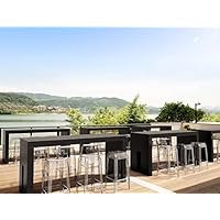 Taburete en policarbonato transparente ignífugo V2, también apto para exteriores, altura 65 - dimensiones 36 x 36 cm