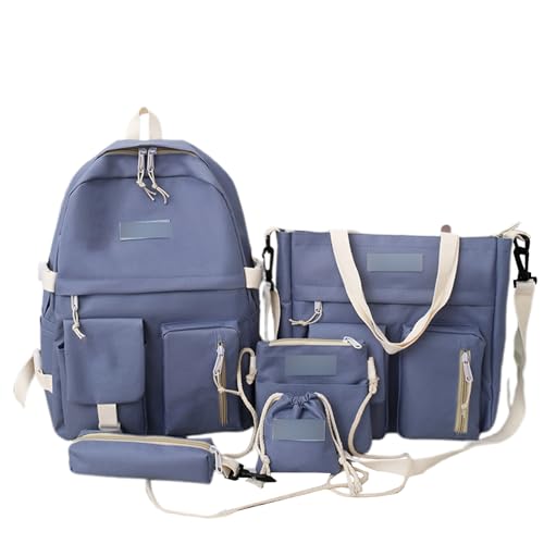 Sac à dos de voyage robuste en toile multi-poches pour femme et étudiante