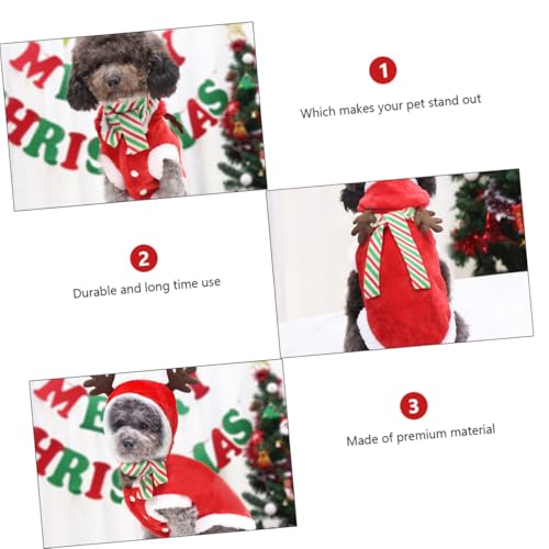 Disfraz navideño para perros talla S con bufanda rojo miniatura 5