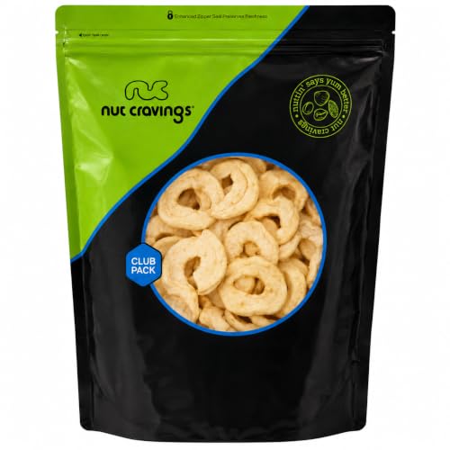 NUT CRAVINGS - Dried Apple Rings Slices, No Sugar Added (80oz, 5 LB)