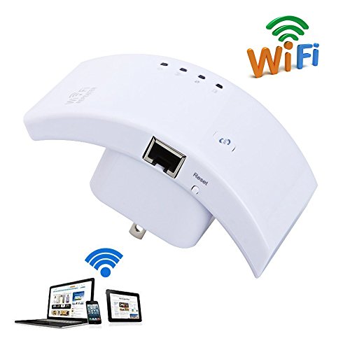 DHMXDC Wireless-N Mini Wifi Repeater WLAN 802.11n/b/g Network Range Expander 300m 2dbi Antennas Signal Boosters Wps (300Mbp Repeater)