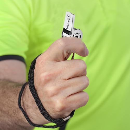 HDLOVE Personalisierte Pfeife Eingravierten Namen, Benutzerdefinierte Edelstahlpfeife Für Draußen, Pfeifen Sport Mit Lanyard Für Lehrer, Trainer, Schiedsrichter, Fußball, Basketball, Schulsport