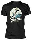 Waschmaschinenfest Fender \'Surfer\' (Black) T-Shirt (small)