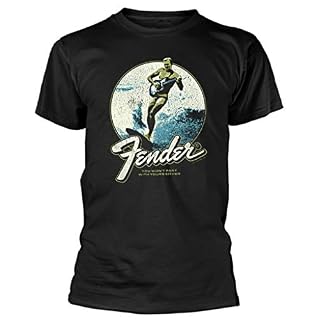Fender ‘Surfer’ (Noir) T-Shirt - Les Beatles, Paul McCartney, John Lennon, RIngo Starr, George Harrison