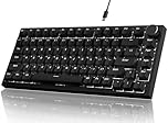 A.JAZZ x Attack Shark AK820 Wired Mechanical Gaming Keyboard 75% with Knob,Hot Swap,Upgraded Socket & 5-Layer Noise Absorbing Foams,Gasket,82 Keys,Custom White LED,NKRO,Red Switch for PC/Win/Mac