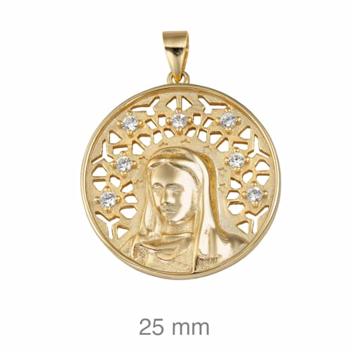 Medalla Virgen María Plata Ley 925 mm