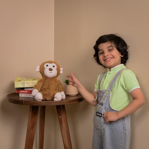 Image of Mirada Cute Brown Monkey Soft Toy | Supersoft Stuffed Animal Plush for Kids & Girls | Soft Toys for Kids, Stuffed Animals, Animal Soft Toys, Cuddle Toy, Baby Gift, Gift Item, Room Decor Plush | 23cm