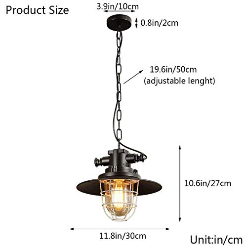 Plafonnier suspension rétro en fer blanc rustique au design épuré - 6
