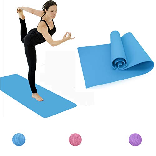 NEEVAS Yoga Mat 6MM Thick Durable EVA Non-Slip Fitness Pad with Carrying Strap for Women Camping Running Hiking Yoga Exercise Gymnastic Pilates Workout Body Shape