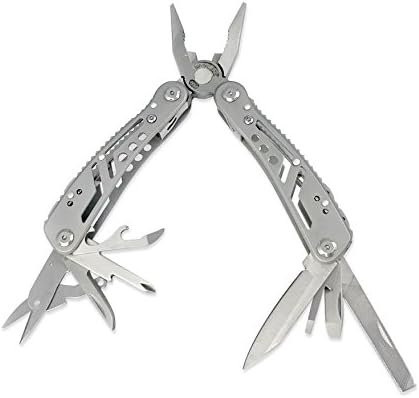 Zenyo Polished Steel 10-in-1 Multi-Tool with Knife, Pliers and 10 Interchangeable Bits