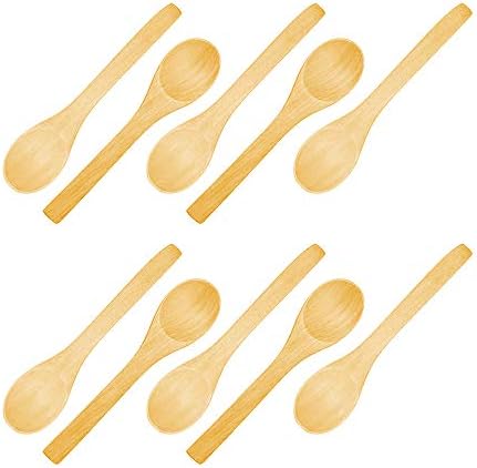 Small Wooden Spoons, 10Pcs 3.5in Wooden Spoon Apply to Condiments Sugar Salt Jam Short Handle Wooden Spoon