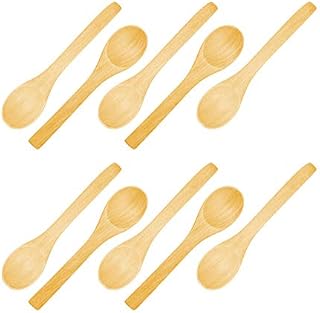 Small Wooden Spoons, 10Pcs 3.5in Wooden Spoon Apply to Condiments Sugar Salt Jam Short Handle Wooden Spoon