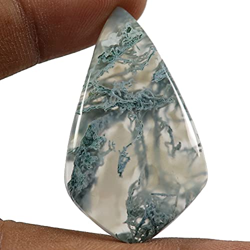 Cabochon en agate mousse On79-B09 de 34,1 carats, la solution pour des bijoux sans défaut
