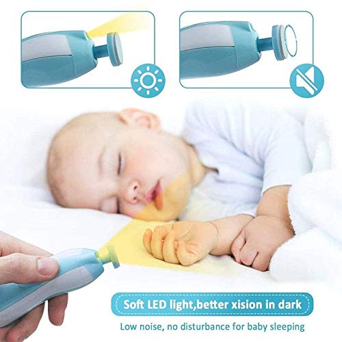 Baby Electric Nail File, 8 in 1 Safe Baby Nail Trimmer, Baby Nail Clippers with 6 Grinding Heads, Baby Nail Care Kit for All Ages