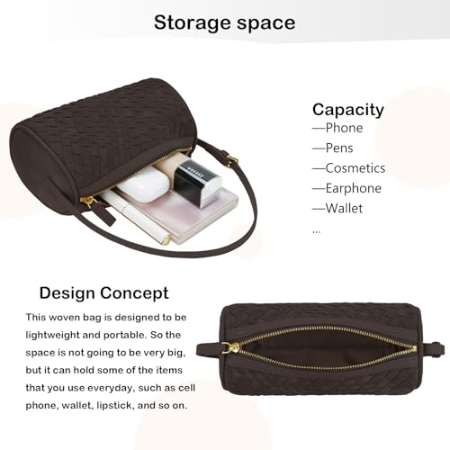 Image of Mini Woven Bag, Leather Woven Handbag with Adjustable Strap, Small Purses for Women, Top-handle Bags, Mini Evening Bag