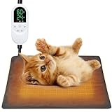 DIKKDZ ペット用ホットカーペット【2026年新開発】ペット ヒーター 30段階温度調節 24段階タイマー機能 犬 猫 加熱マット 秋 冬 寒さ対策 暖房器具 ヒーターマット 噛み付き防止 過熱保護 省エネ 防水 防塵 洗えるカバー 中小型ペット用 (M (45×45cm))