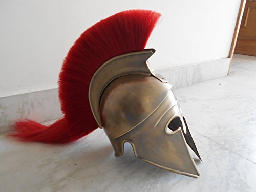 Greek Corinthian Armor Helmet With Plume - Medieval Knight Spartan Helmet by historicalmuseumstore Cover