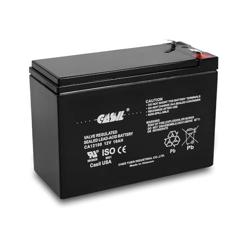 Casil 12V 10Ah Sealed Lead Acid Rechargeable Battery SLA AGM Battery with F2 Terminals