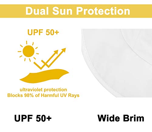 Simplicity White Sun Hat For Baby Packable Sun Protection Hat Toddler Girl Toddler Boy With Chin Strap Baby Girl Summer Hat, White / 12-24 Months #TOP1