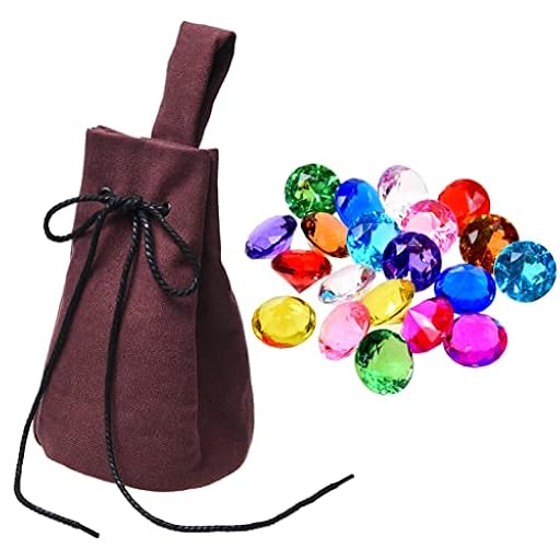 Eco-Fused Bolsito con Cierre de Cordel para Correa con 20x Gemas Plásticas - Bolsito de Monedas Renacentista para Disfrazarse de Pirata y Guardar Gemas - Accesorio, Bolsito de Joyería, Larp, Bolsito | Ya disponible en tu tienda friki favorita! En mundofriki.es!