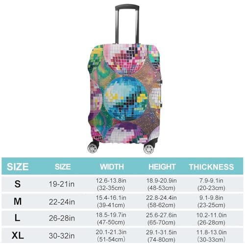 Travel Luggage Cover Elastic Suitcase Protector Anti-Scratch Washable Disco Ball Pattern Luggage Sleeve Tsa Approved Carry on Covers Baggage Cover Fits 18-32 Inch Luggages2