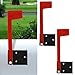 ZJRDYYK Mailbox Flag Replacement Kit, Mailboxes Accessories for Metal, Brick, Stone, Wood and All Other Surfaces, Red (2 Sets)