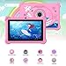 7-inch Kids Tablet for Toddlers, Android 12, 4GB RAM, 32GB ROM, WiFi, Bluetooth, Safe Eye Protection IPS Screen, Parental Controls, Dual Camera, Transparent Case for Education & Gaming (Pink)